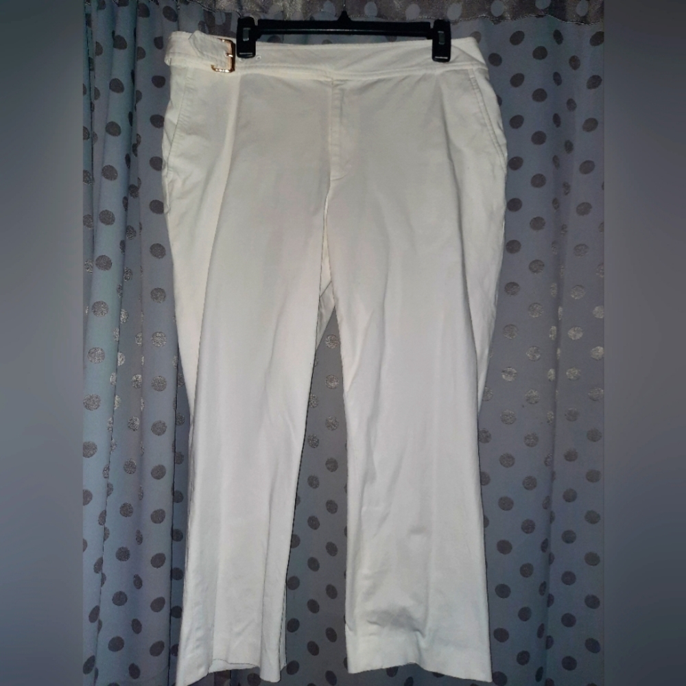 LAUREN RALPH LAUREN Cotton Builtin Belt Pocketed Pant 14